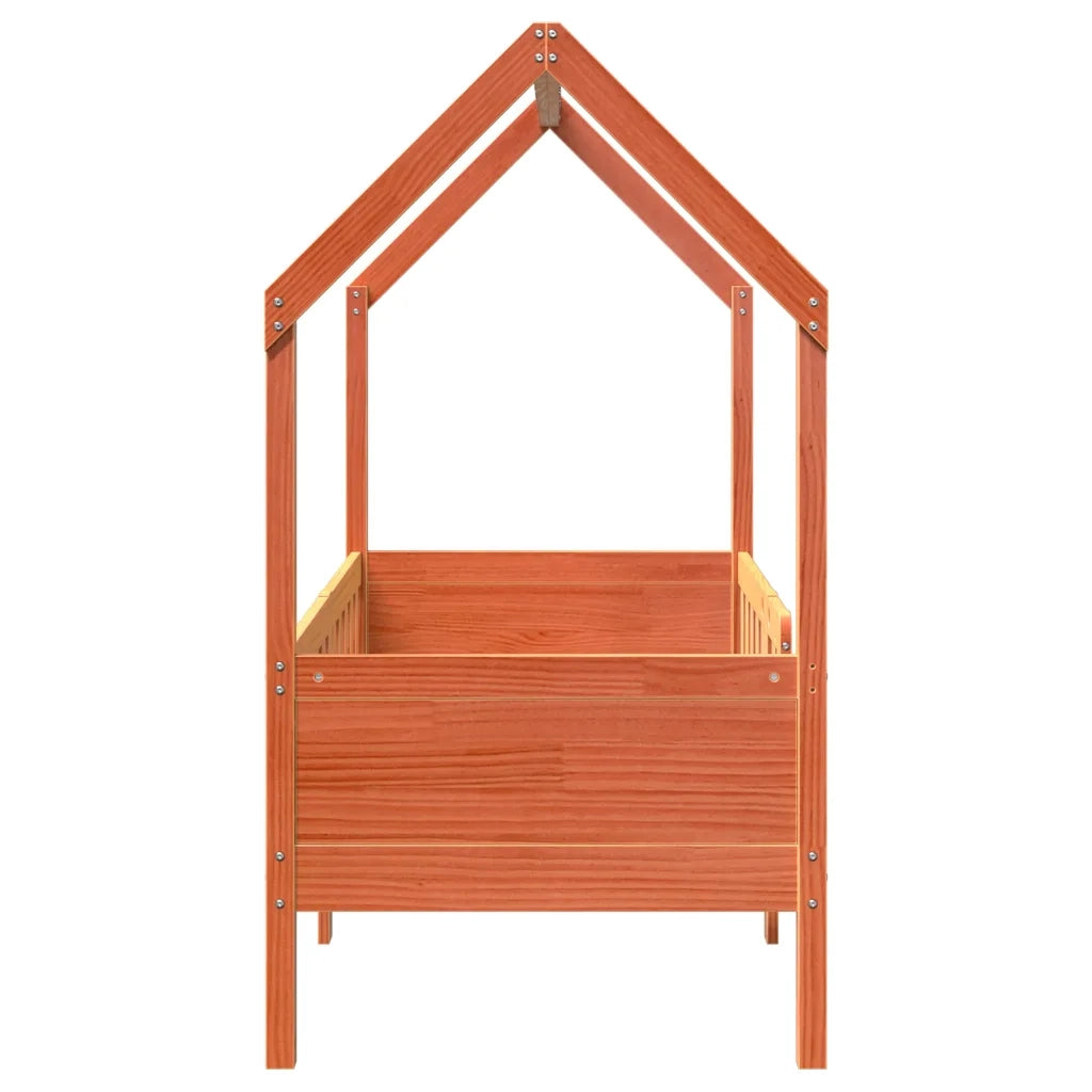 Giroletto Casetta Bambini Marrone Cera 70x140 cm Massello Pino