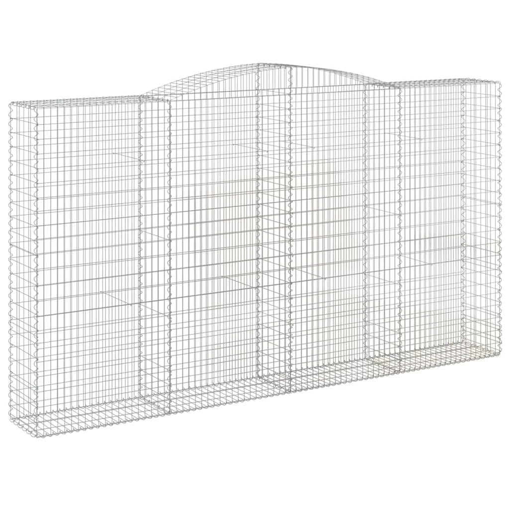 Set di 4 gabbioni ad arco per recinzioni a gabbia e muri di contenimento 400 x 50 x 220/240 cm ferro zincato argento 02_0041503
