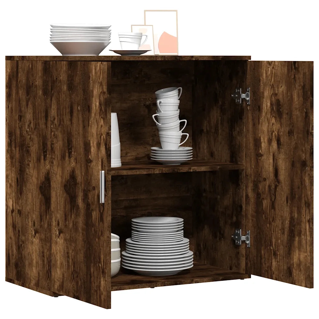 Credenza Rovere Fumo 79x38x80 cm in Legno Multistrato 840517
