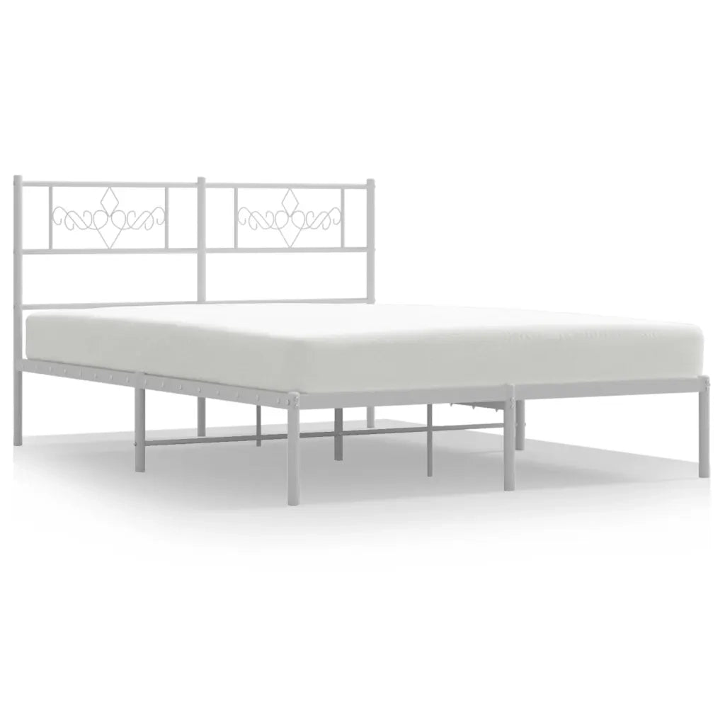 Giroletto con Testiera in Metallo Bianco 120x200 cm