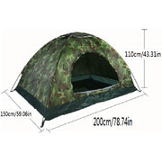 Tenda a Camouflage Doppia - Tenda per 2 Persone - Protezione UV - Impermeabile - Ideale per Campeggio - Leggera e Compatta