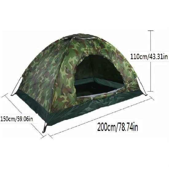 Tenda a Camouflage Doppia - Tenda per 2 Persone - Protezione UV - Impermeabile - Ideale per Campeggio - Leggera e Compatta