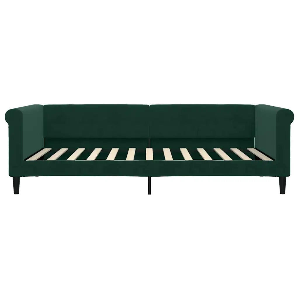 Divano Letto con Materasso Verde Scuro 100x200 cm in Velluto 3197756