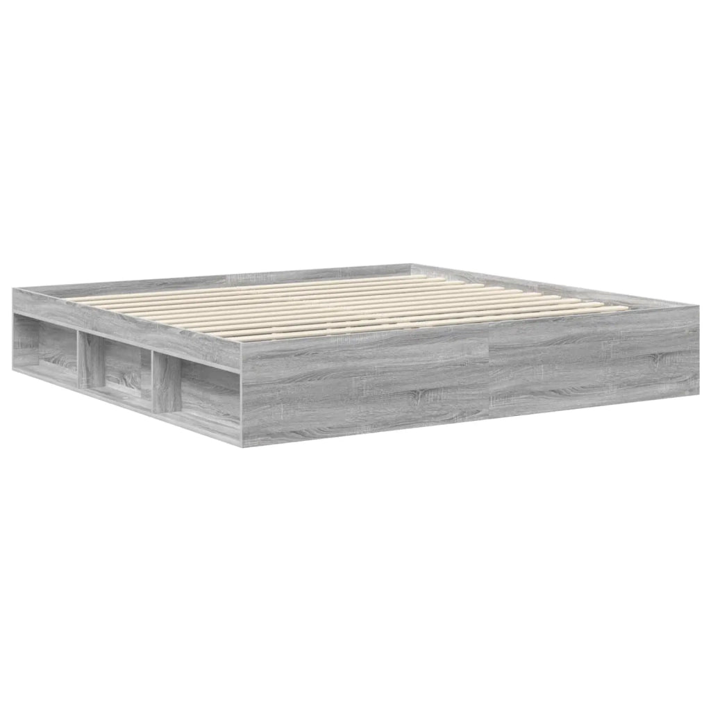 Struttura del letto Grigio Sonoma 200 x 200 cm Pino massello 3409314