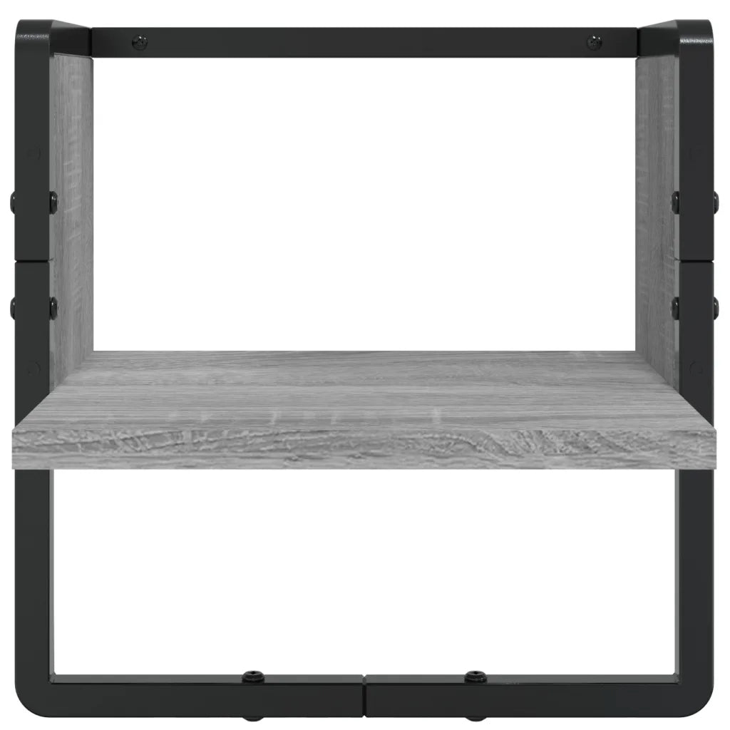 vidaXL Set Mensole Parete con Aste 4pz Grigio Sonoma Legno Multistrato
