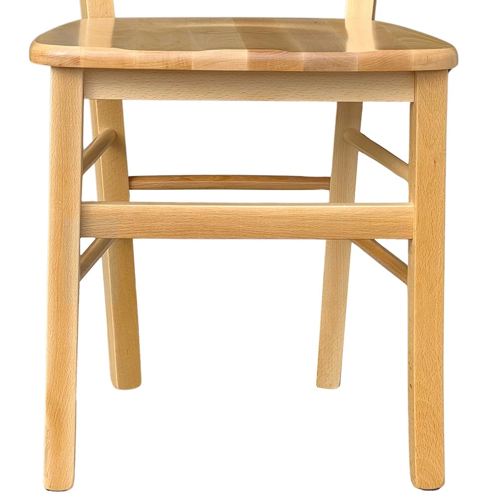 Sedia da sala da pranzo Venezia in legno massiccio naturale con seduta massello