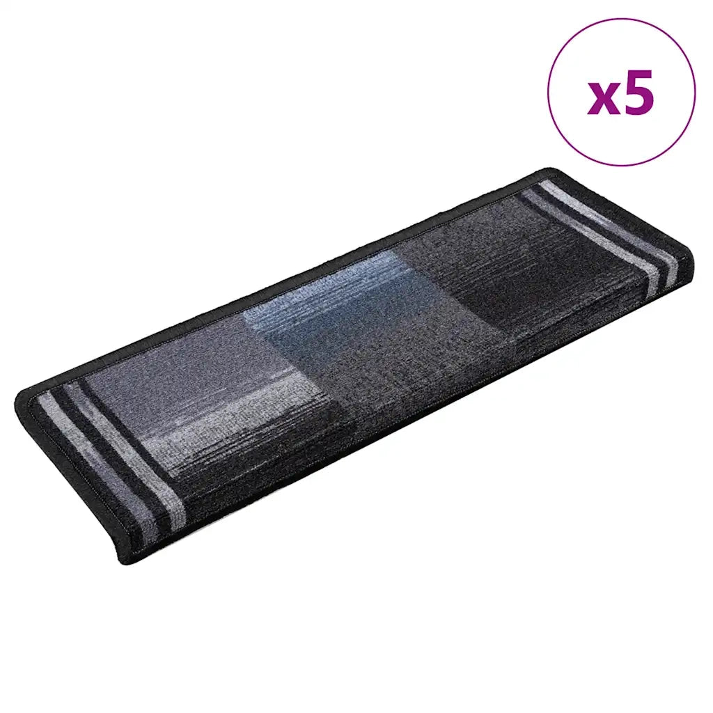 Tappetini per Scale Autoadesivi 5 pz 65x21x4 cm Nero e Grigio