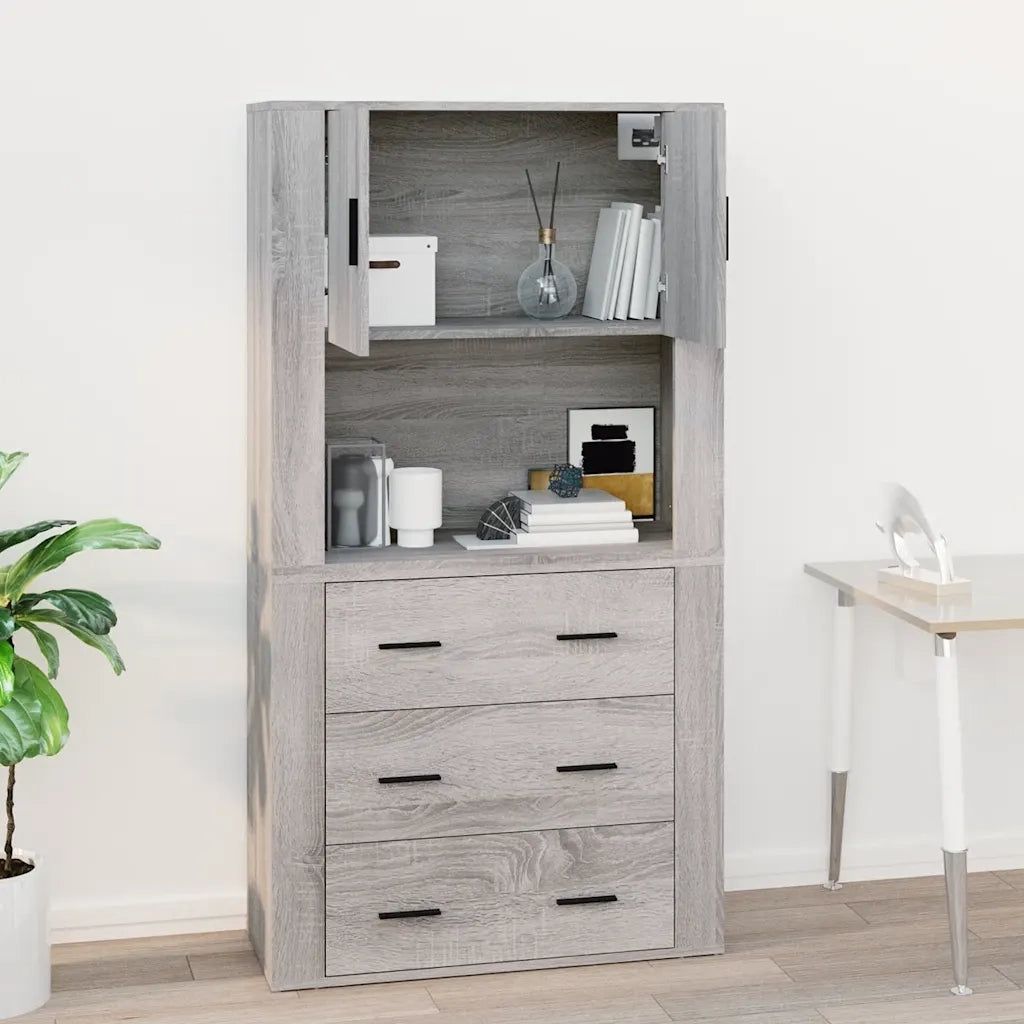 Mobile Pensile Grigio Sonoma 80x33x80 cm in Legno Multistrato