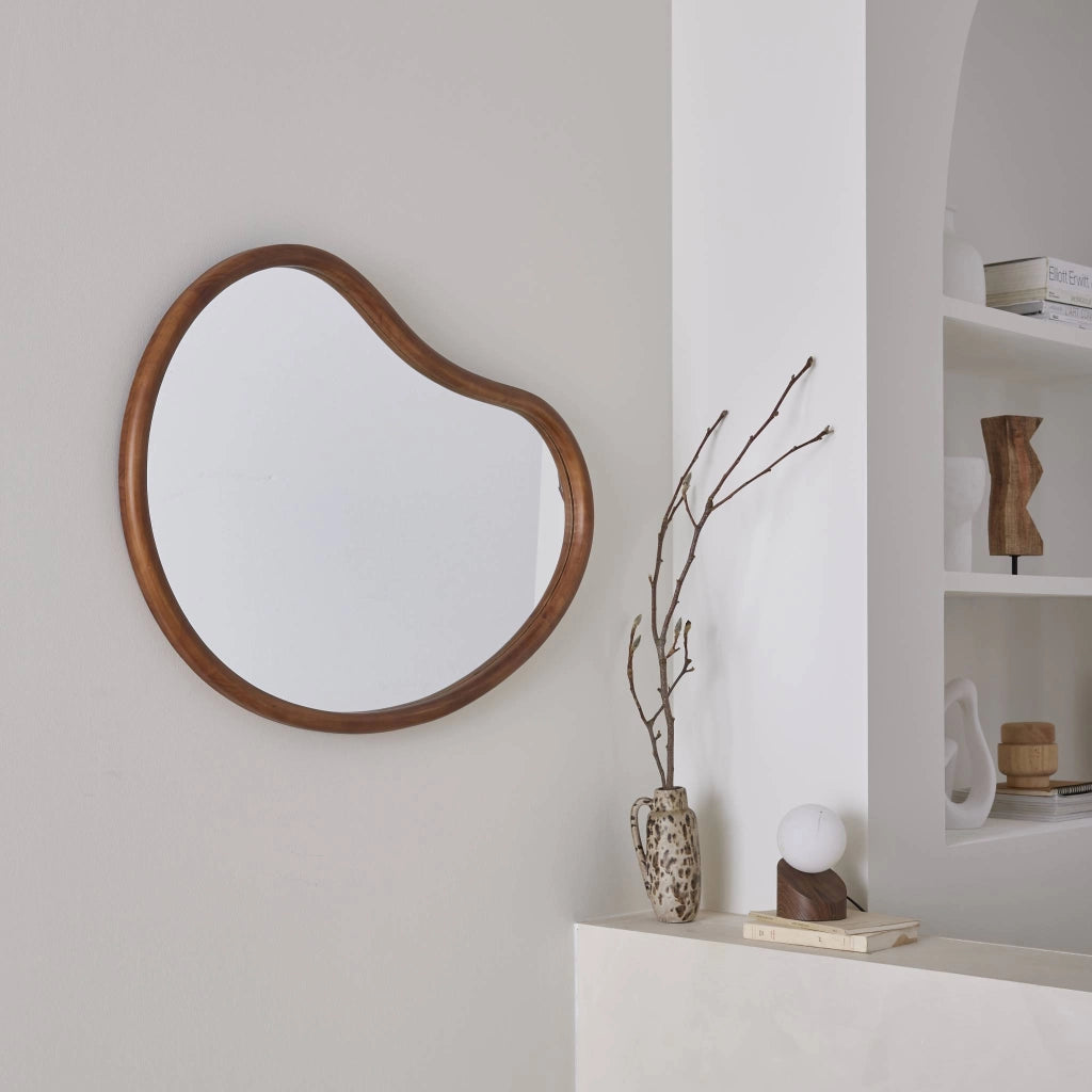 Specchio in legno di abete, 85cm, marrone