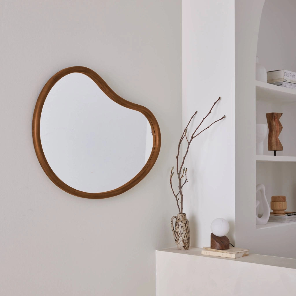 Specchio in legno di abete, 85cm, marrone