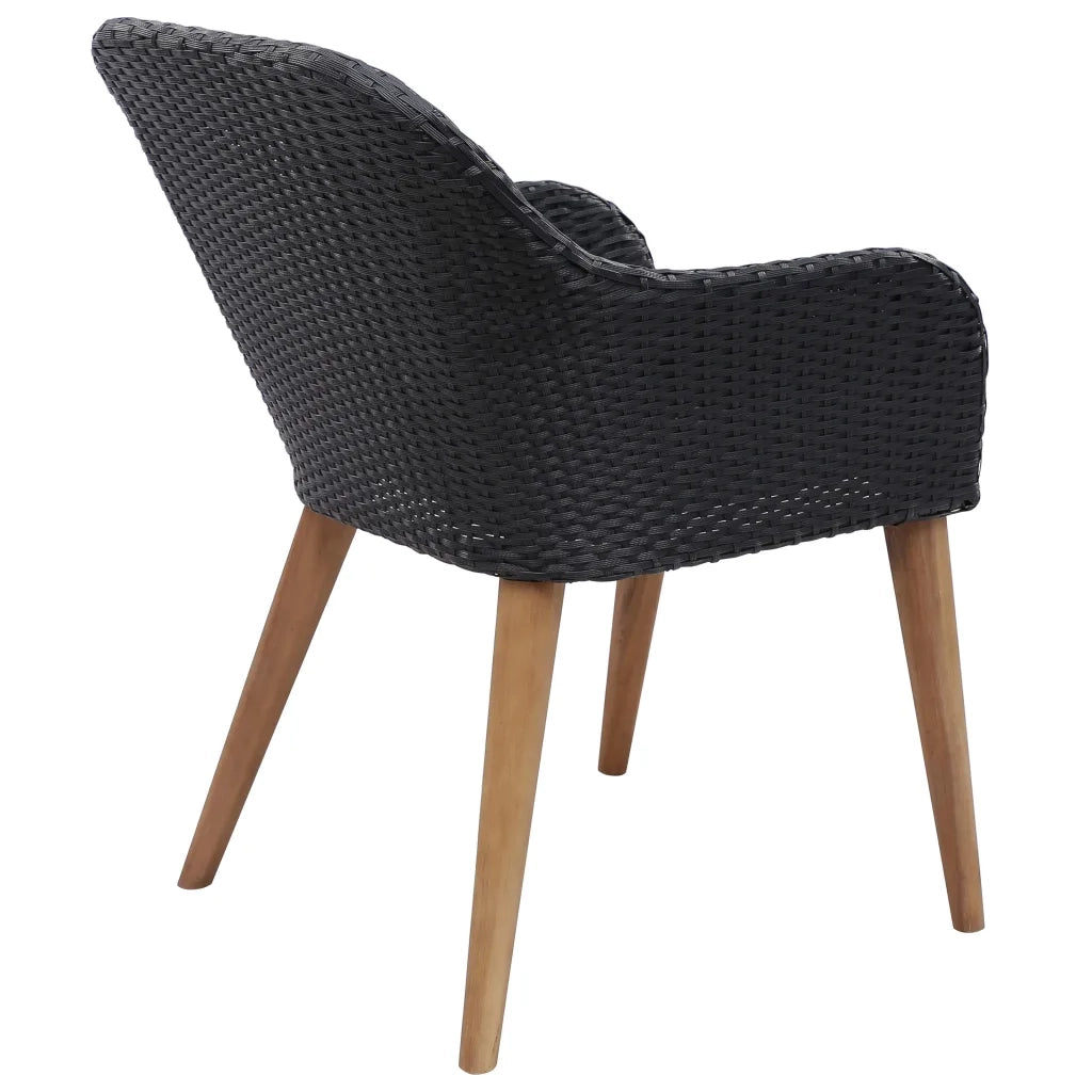 Set Mobili da Pranzo per Giardino 5 pz Nero 3071966