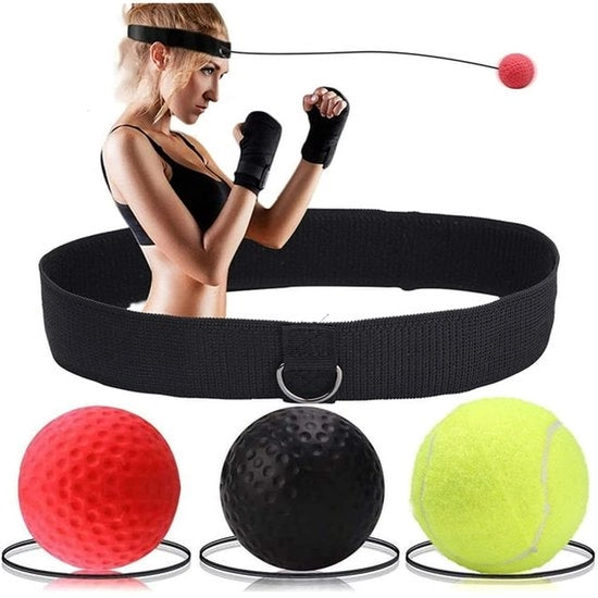 Palla di Boxe con Cintura Regolabile - Adatta per Adulti e Bambini per l'Allenamento della Velocità e della Riflessività - 3 Palle