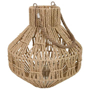 Lanterna portacandele in metallo e corda in carta marrone d32x34,5h