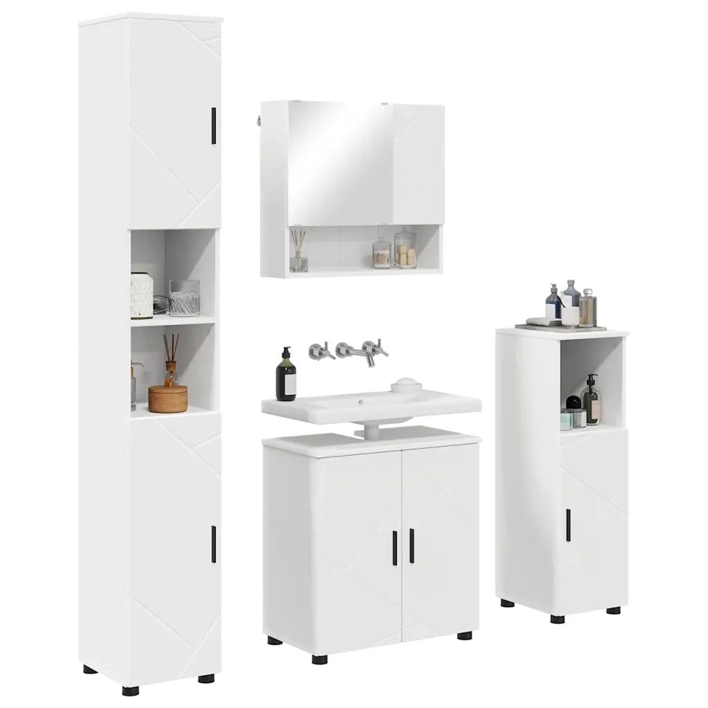 Set di mobili per il bagno Montaggio a parete 4 pcs Bianco