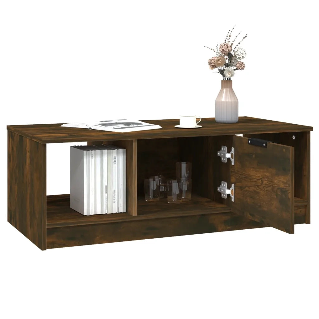Tavolino da Salotto Rovere Fumo 102x50x36 cm Legno Multistrato 817078