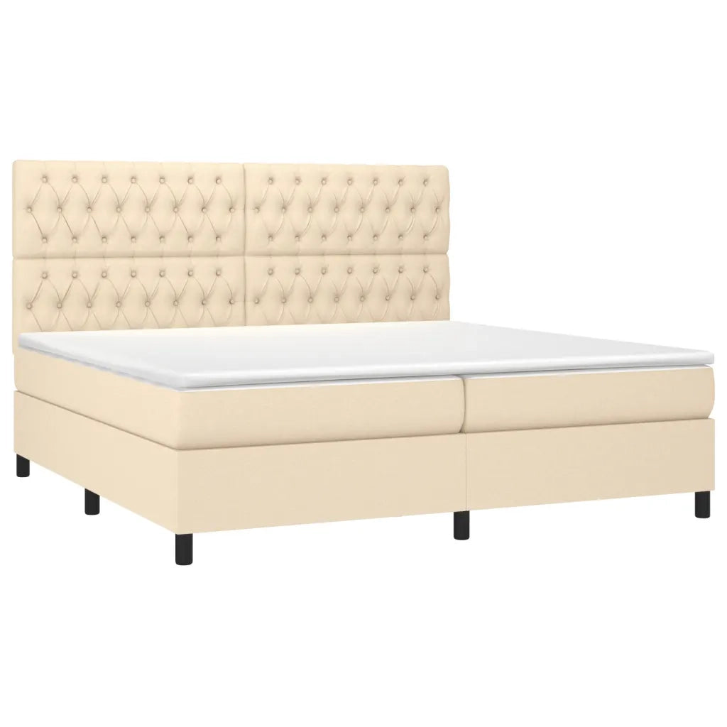 Letto a Molle Materasso e LED bianco 200x200cm in Tessuto 3135146