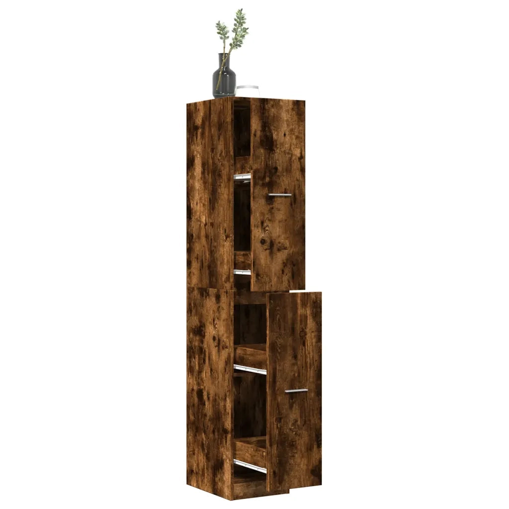 Armadietto da Farmacia Rovere Fumo 30x41x174,5 cm in Truciolato 3309631