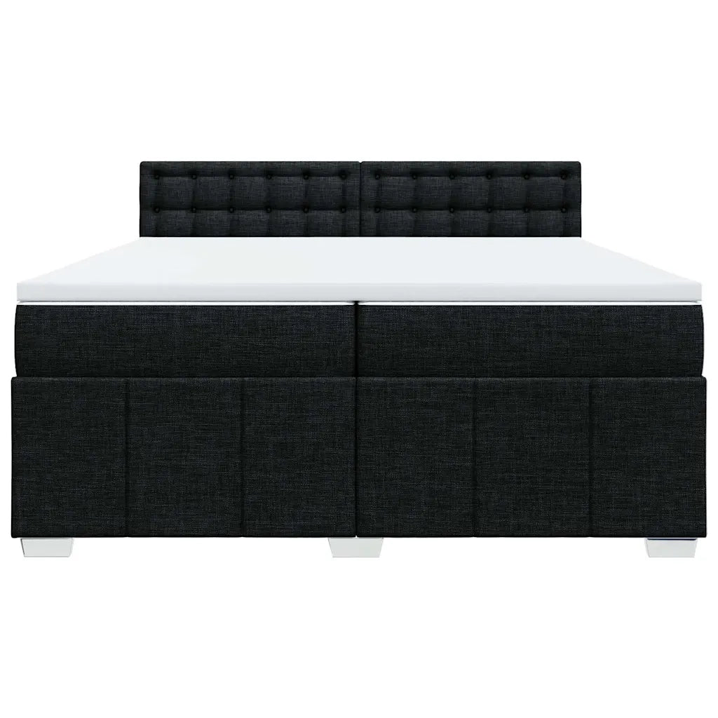 vidaXL Giroletto a Molle con Materasso Nero 200x200 cm in Tessuto