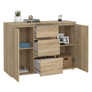 Credenza Zumpano, Buffet da soggiorno, Madia da salotto, Dispensa da cucina, 119x40 h84 cm, Quercia