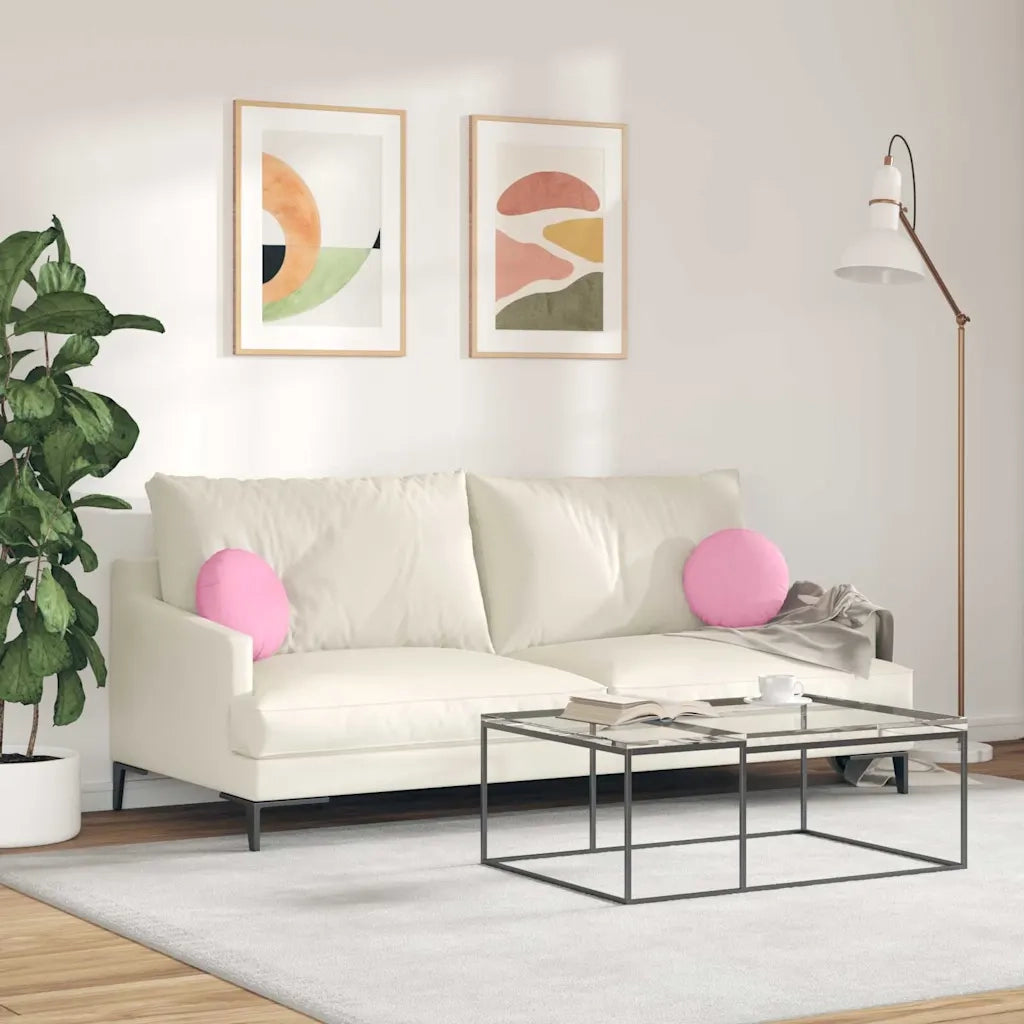 Cuscini per Seduta 2 pcs Rosa Ø30 x 13 cm Tessuto 42014098