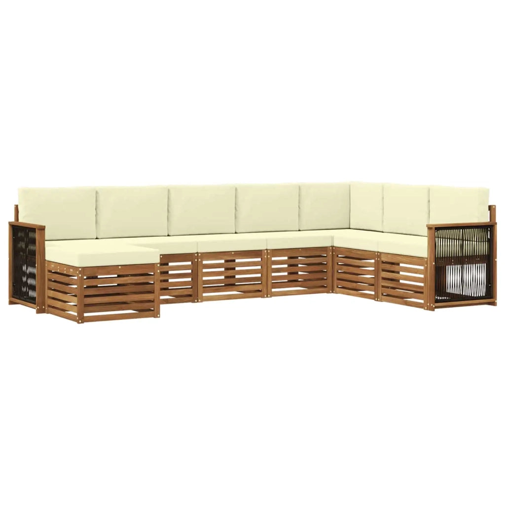 Set di divani da esterno con cuscino 6 pcs Naturale e Crema 3384711