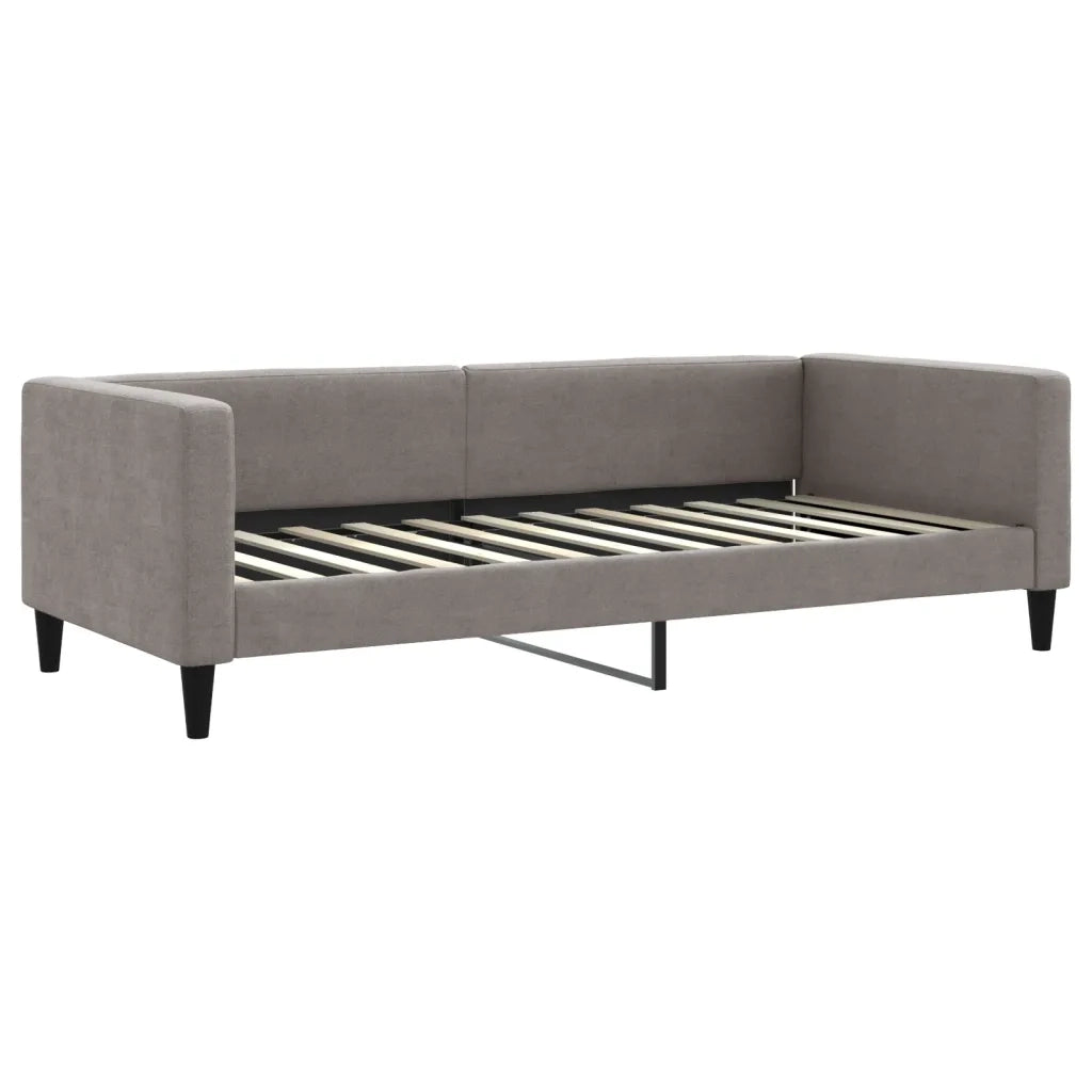 Divano Letto Estraibile con Materassi Tortora 90x200 cm Tessuto