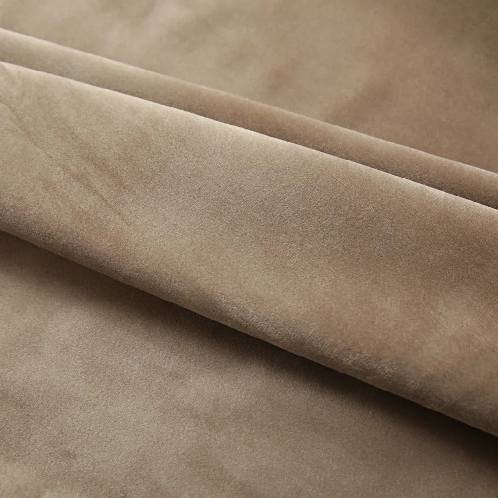 Tende Oscuranti | Tende Blackout con Ganci 2 pz Beige in Velluto 140x225 cm