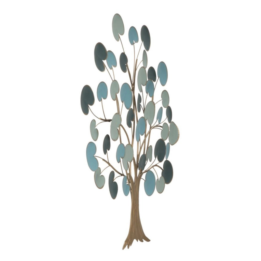 Decorazione in Metallo 3D Albero 5, Blu, Metallo, 89x2,5x90 cm