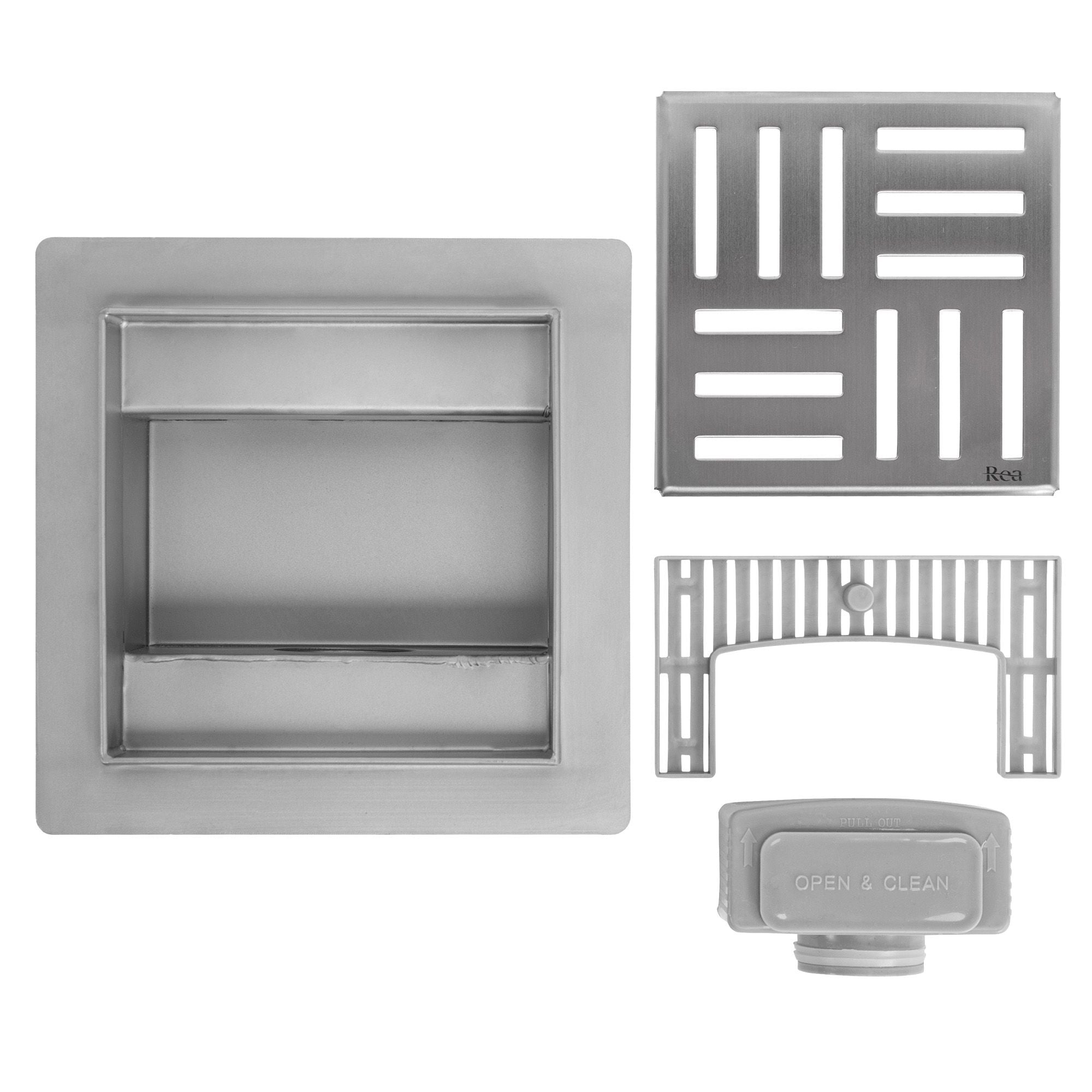 Scarico Lineare Rea Cross Nickel Brush 12x12