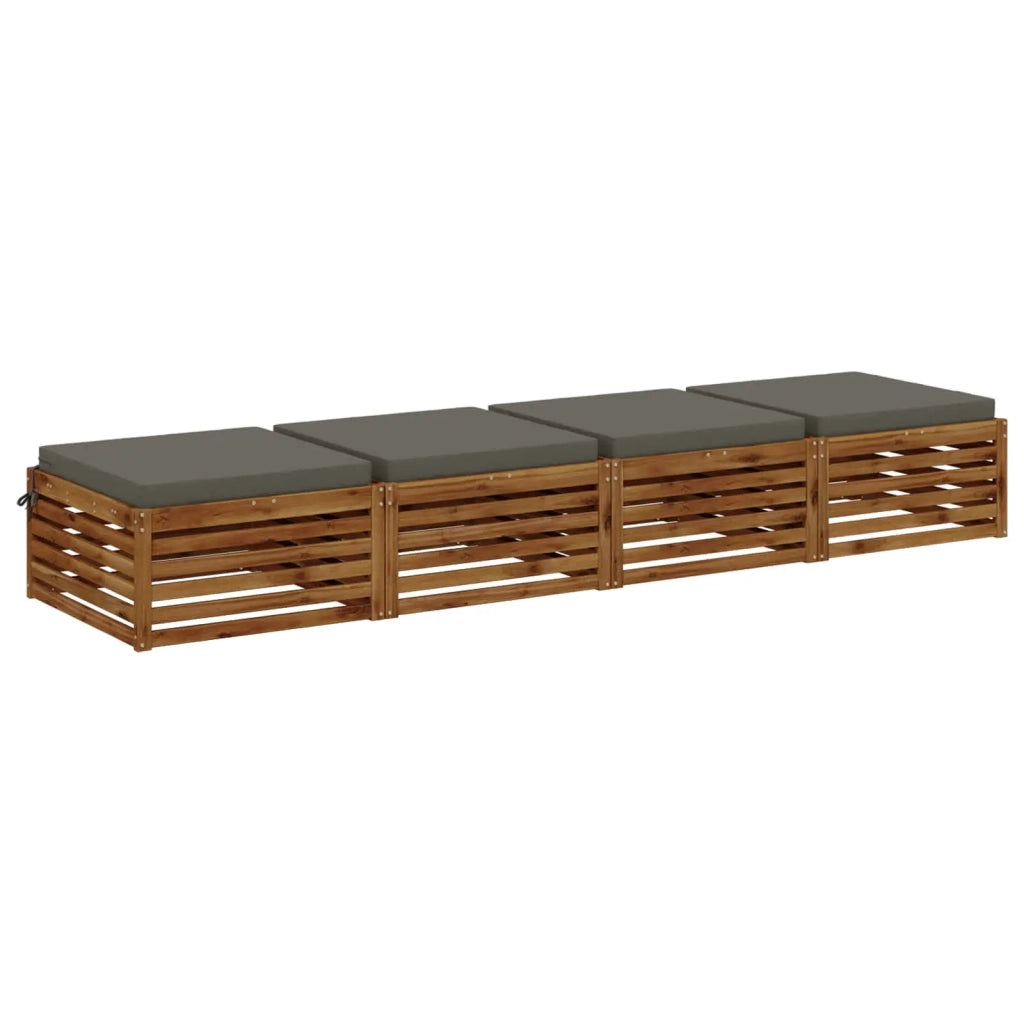 Cuscini per Sedia in 4 Pezzi SOEST 4 pz 100% Poliestere Grigio 944722