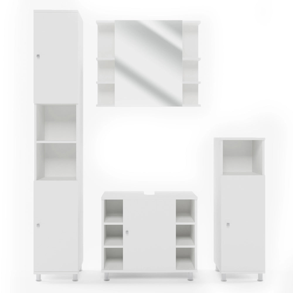 Vicco Set mobili bagno Bianco 4 parti