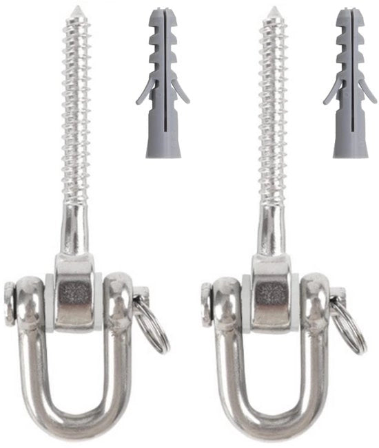 Sospensioni per Scivolo - Hanger in Acciaio Inossidabile - Per Scivoli e Sedie a Dondolo - Fissaggio Forte e Duraturo - Adatto per Attività di Ginnastica - Ideale per Esterni