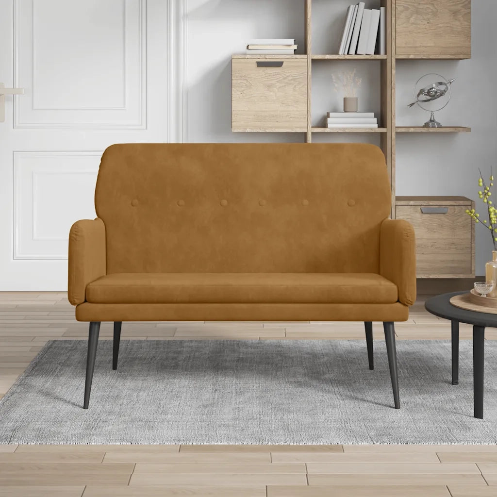 Panca Marrone 108x79x79 cm in Velluto 351421