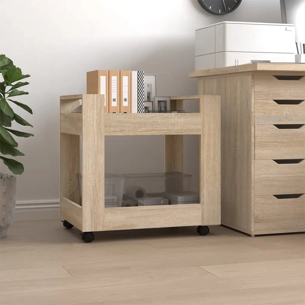 Carrello Scrivania rovere sonoma 60x45x60 cm Legno Multistrato cod mxl 34712