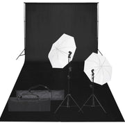 Kit per studio fotografico con illuminazione e fondale nero 02_0042421