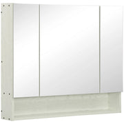 ARMADIETTO A SPECCHIO PER BAGNO CON RIPIANI REGOLABILI 3 PORTE 90X15X75CM