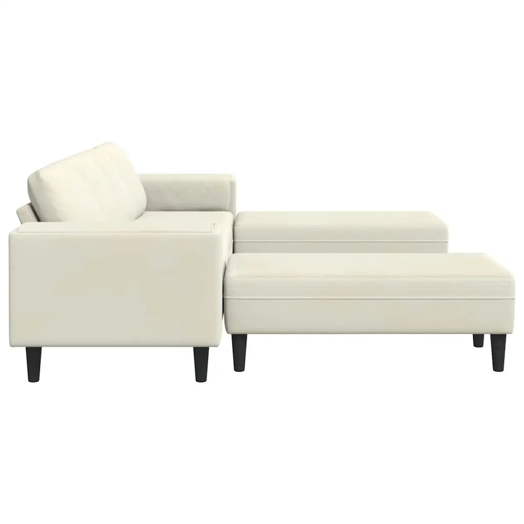 Set di divani 3 pcs Crema Velluto