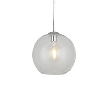 Sospensione Contemporanea Balls Acciaio Cromo Vetro Trasparente 1 Luce E27 D30Cm