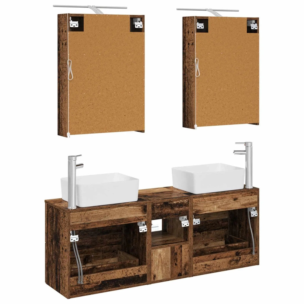 Set di mobili per il bagno 5 pcs Legno antico 3406837