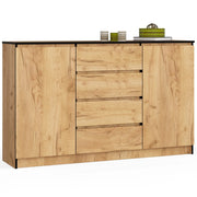 Cassettiera AKORD K160 Quercia Craft 160 cm 2 ante 4 cassetti 160x40x99 cm