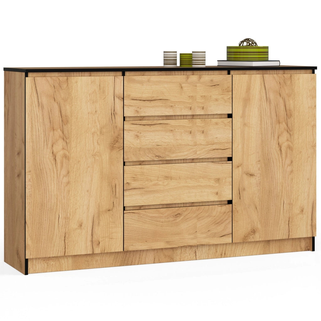 Cassettiera AKORD K160 Quercia Craft 160 cm 2 ante 4 cassetti 160x40x99 cm