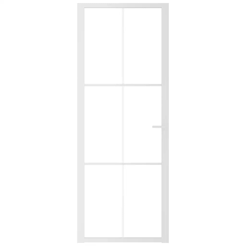 Porta Interna 76x201,5 cm Bianca in Vetro ESG e Alluminio cod mxl 71803