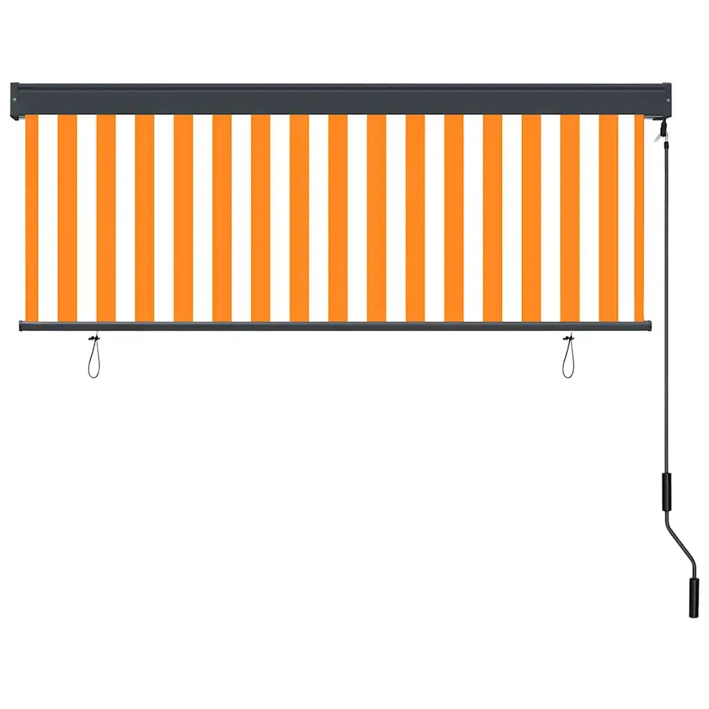 Tenda a rullo con tende Rigato Bianco e Arancione 180 x 250 cm 362083