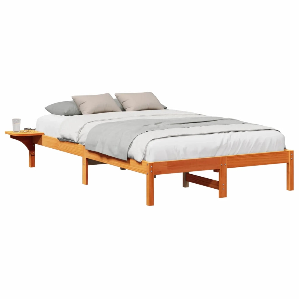 Struttura del letto Marrone cerato 135 x 190 cm Pino massello 873198
