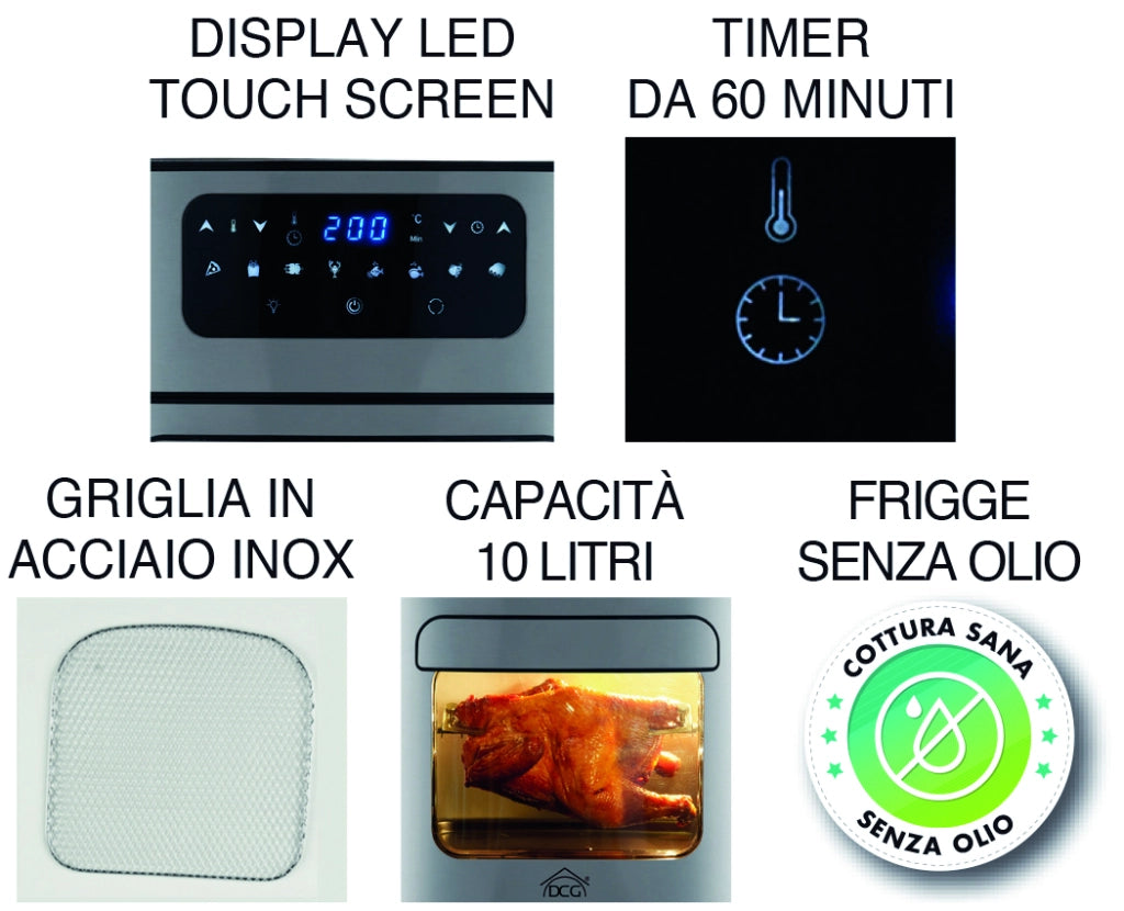 Dcg FRIGGITRICE AD ARIA 10 LT.  1.700 W
