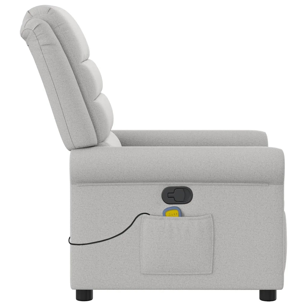 Poltrona Massaggiante Reclinabile Grigio Nuvola in Tessuto 4015655