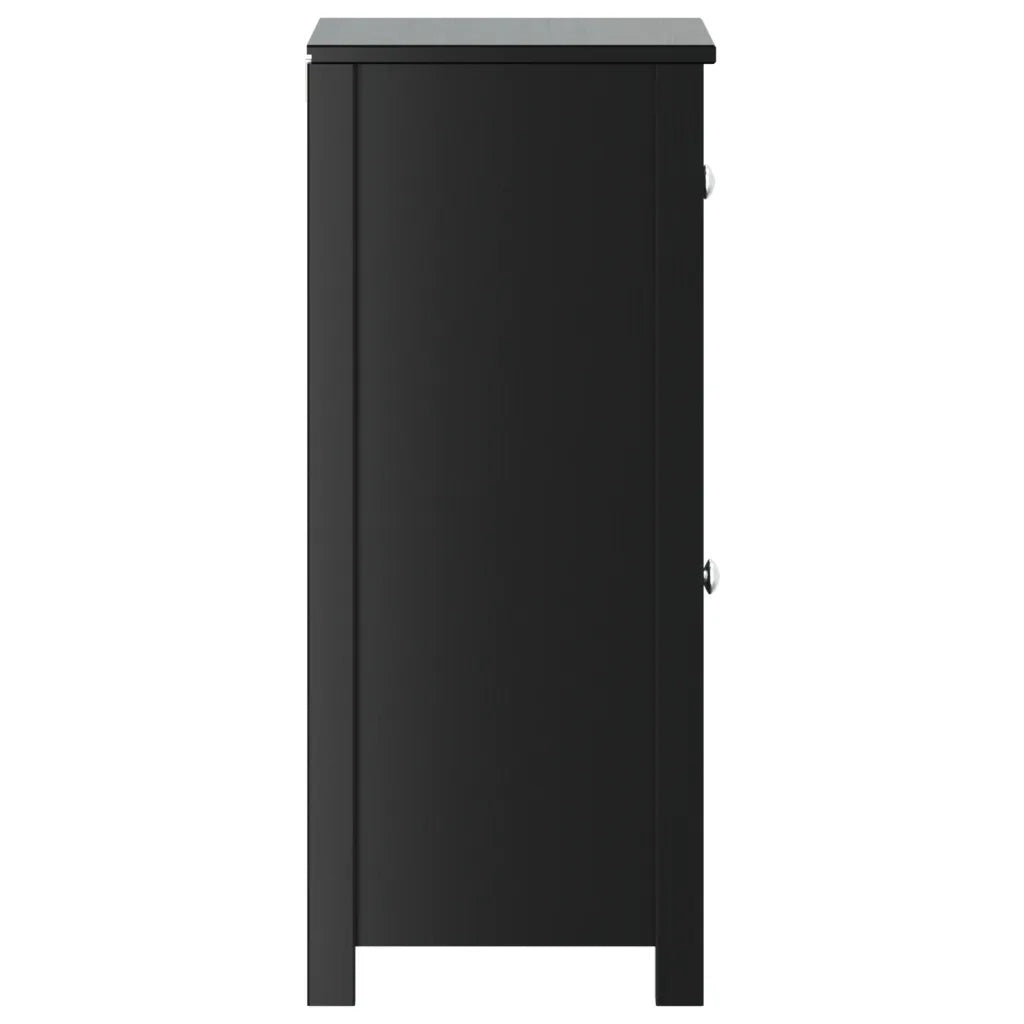 Mobile da Bagno BERG Nero 40x34x80 cm in Legno Massello di Pino 358541