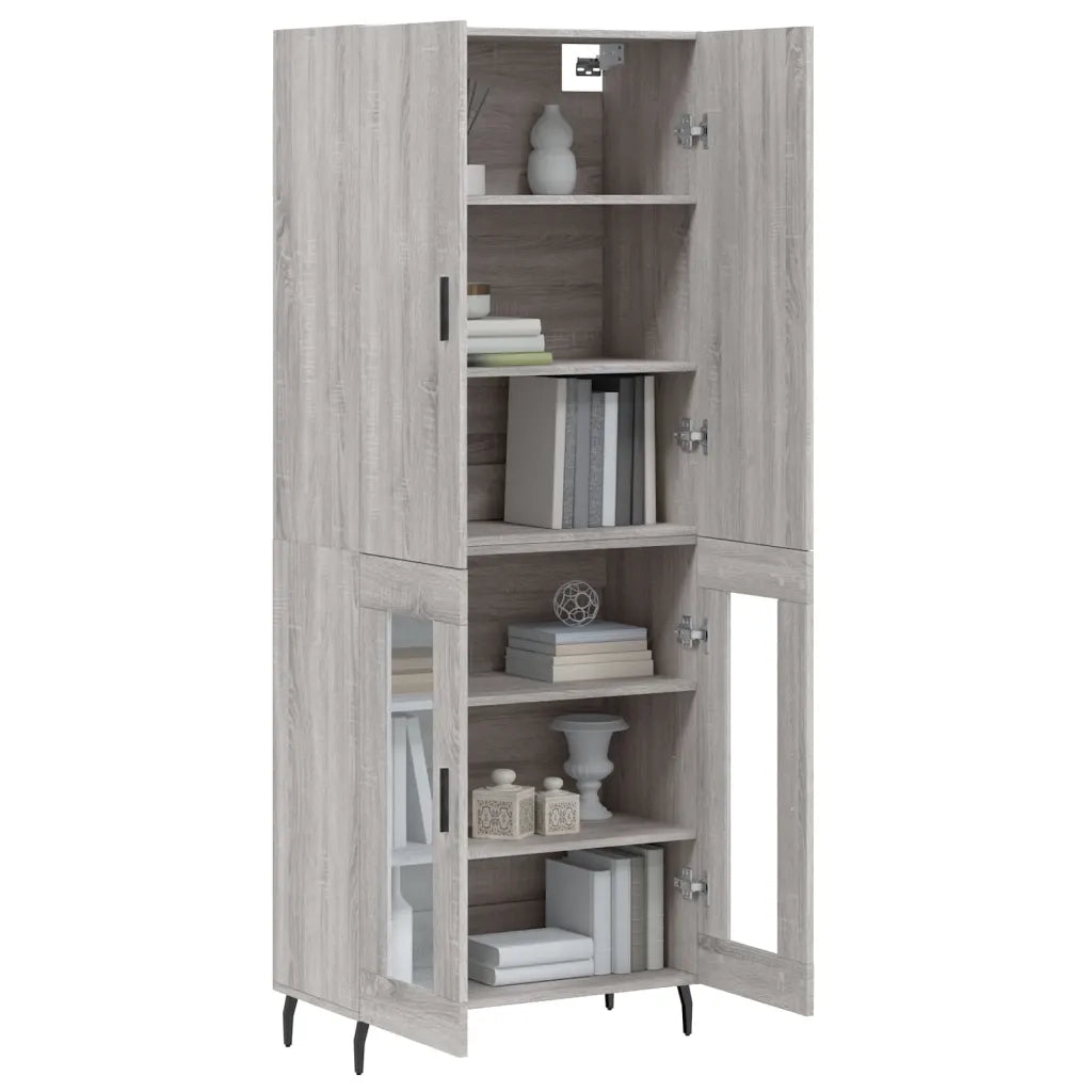 Credenza Grigio Sonoma 69,5x34x180 cm in Legno Multistrato 3195753