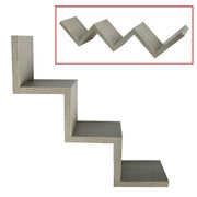 Trade Shop - Mensola Parete Zig Zag Design Moderno Legno Mdf Rovere Grigio 59x12cm -