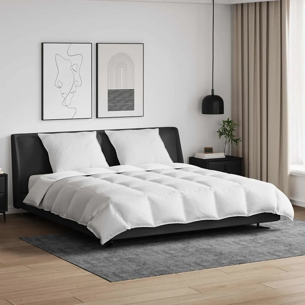 vidaXL Piumone con cuscino 3 pcs Bianco Piume